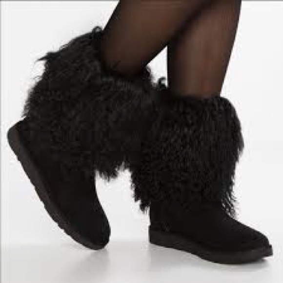 Ugg The Lida Boot Sheepskin/Mongolian Fur Cuff - Picture 1 of 10
